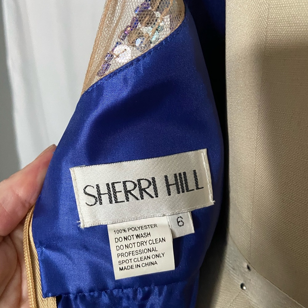 Sherri Hill blue beaded special occasion dress - Picture 7 of 8